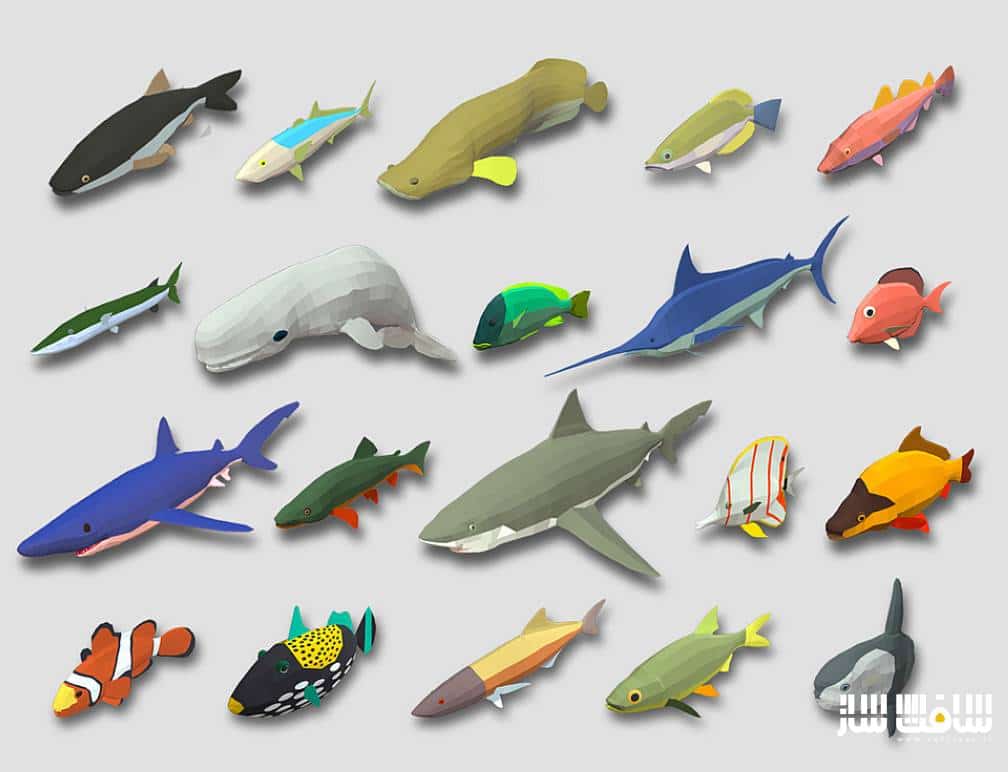 دانلود مجموعه مدل ماهی های کارتونی انیمیت شده