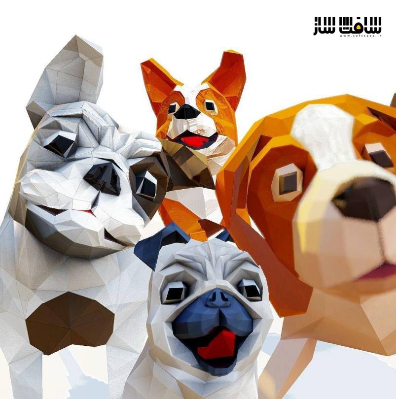 دانلود پکیج مدل سه بعدی سگ انیمیت شده Low poly