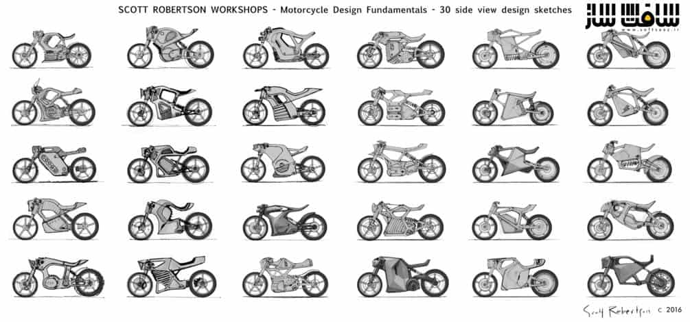 آموزش اصول طراحی و اسکچ موتور سیکلت