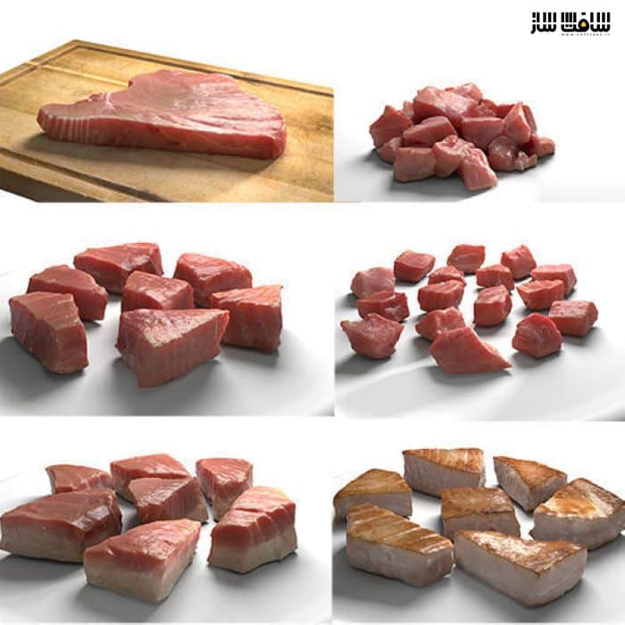 دانلود کالکشن مدل سه بعدی گوشت ماهی تن
