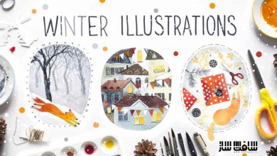 آموزش نقاشی‌های زمستانی با آبرنگ
