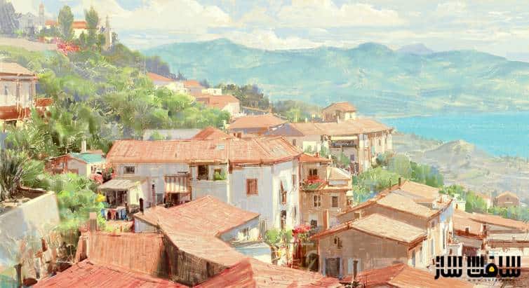 آموزش نقاشی دیجیتال دهکده Acciaroli در ایتالیا