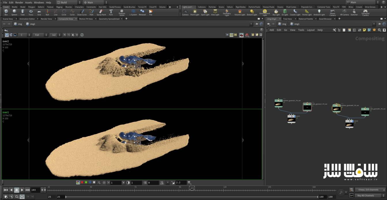 آشنایی با Vellum Grains در Houdini | سافت ساز