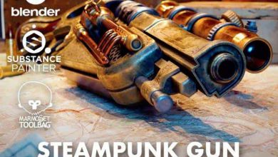 آموزش ساخت دارایی بازی اسلحه Steampunk در Blender