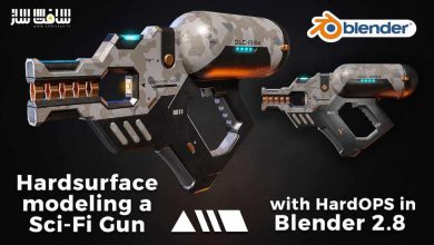 مدلینگ تفنگ علمی تخیلی با پلاگین HardOPS در Blender 2.8