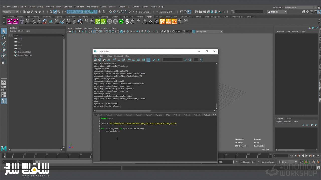 python: python rigging in maya part 1 in hindi | how... آموزش ریگ بندی فک یک کاراکتر با Python در Maya | سافت ساز