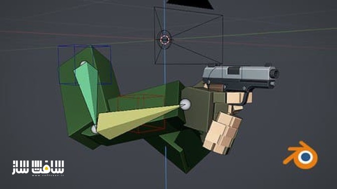 ریگ بندی و انیمیت اسلحه FPS بصورت Low Poly در Blender