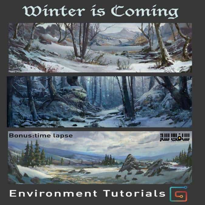 آموزش نقاشی محیط زمستانی از Tyler Edlin