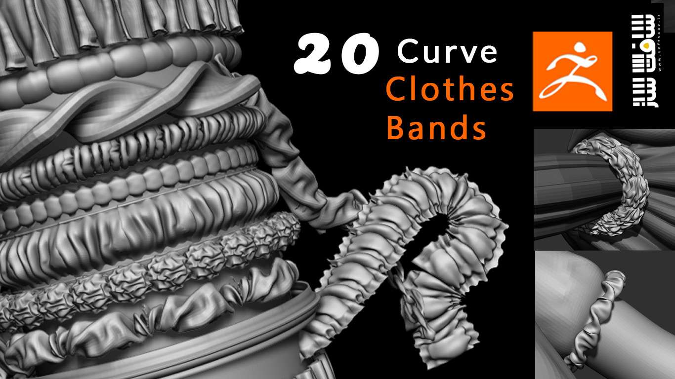 دانلود 20 براش منحنی بندهای لباس 