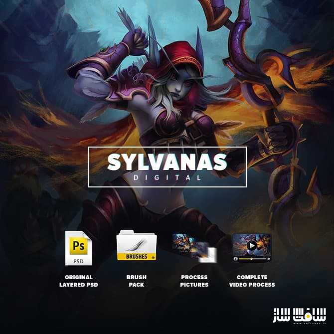 آموزش نقاشی دیجیتال کاراکتر Sylvanas از Dzikawa 