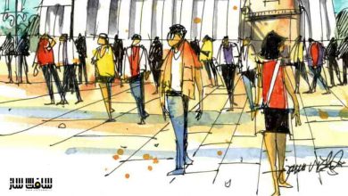 آموزش اسکچینگ شهر : طراحی مردم و جمعیت ساده