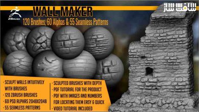 دانلود پک Wall Maker شامل 120 براش زیبراش، 60 آلفا و 55 پترن