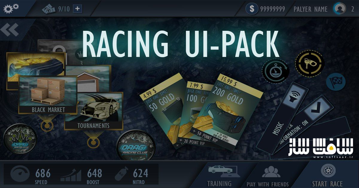 دانلود پروژه Racing UI-pack برای یونیتی