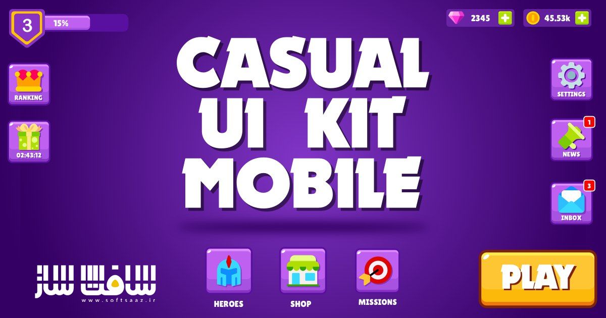دانلود پروژه Casual UI Kit v1.0 برای یونیتی | سافت ساز