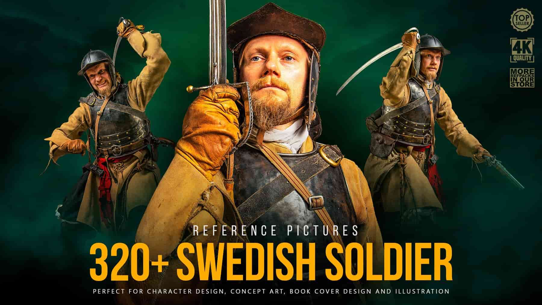 دانلود بیش از 320 تصویر رفرنس سربازهای سوئدی از Grafit Studio