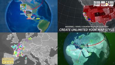 دانلود پروژه کیت اتصال نقشه جهان متحرک برای افترافکت