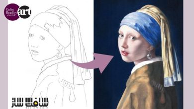 کار با مداد پاستلی : نقاشی دختری با گوشواره مروارید