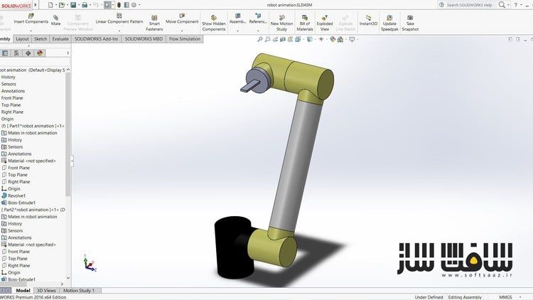 آموزش آنالیز موشن و انیمیشن در Solidworks