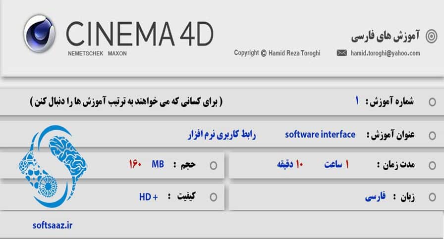 آموزش شماره 1 سینمافوردی - Software Interface 